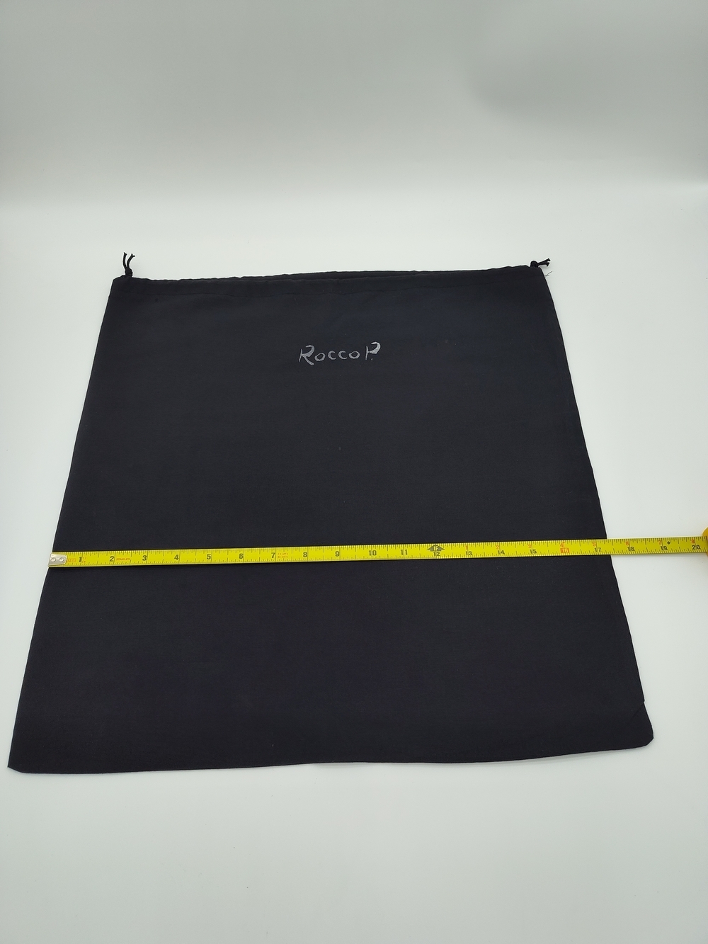 ROCCO P Dust Bag 18x17.5 Black Drawstring Storage Shoe Travel Organizer EUC - Picture 3 of 3